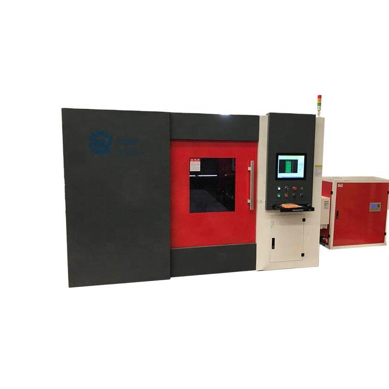 Double drive enclosed type exchange table fiber laser metal cutting machine