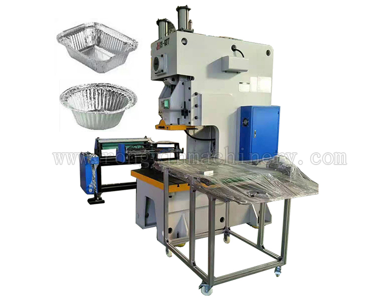 Aluminum foil container automatic feeding JH21 power press lunch box punch production line